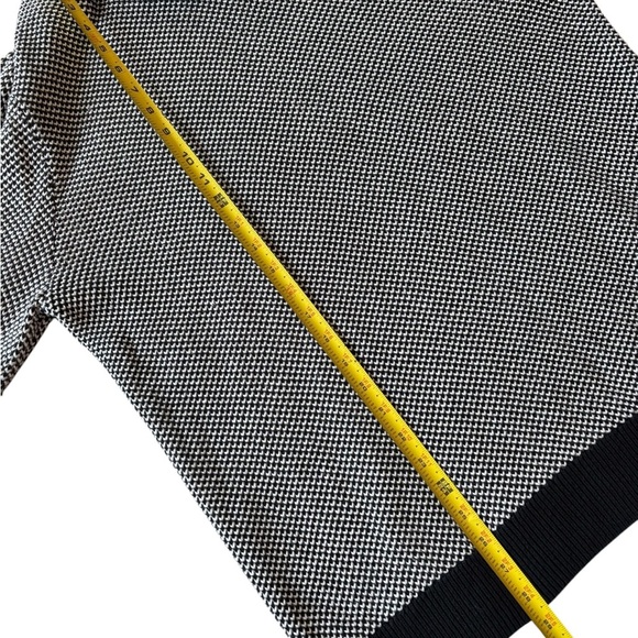 VINTAGE Nautica 100% Cotton Black and White Knit Patterned Turtleneck Sweater - Picture 11 of 11